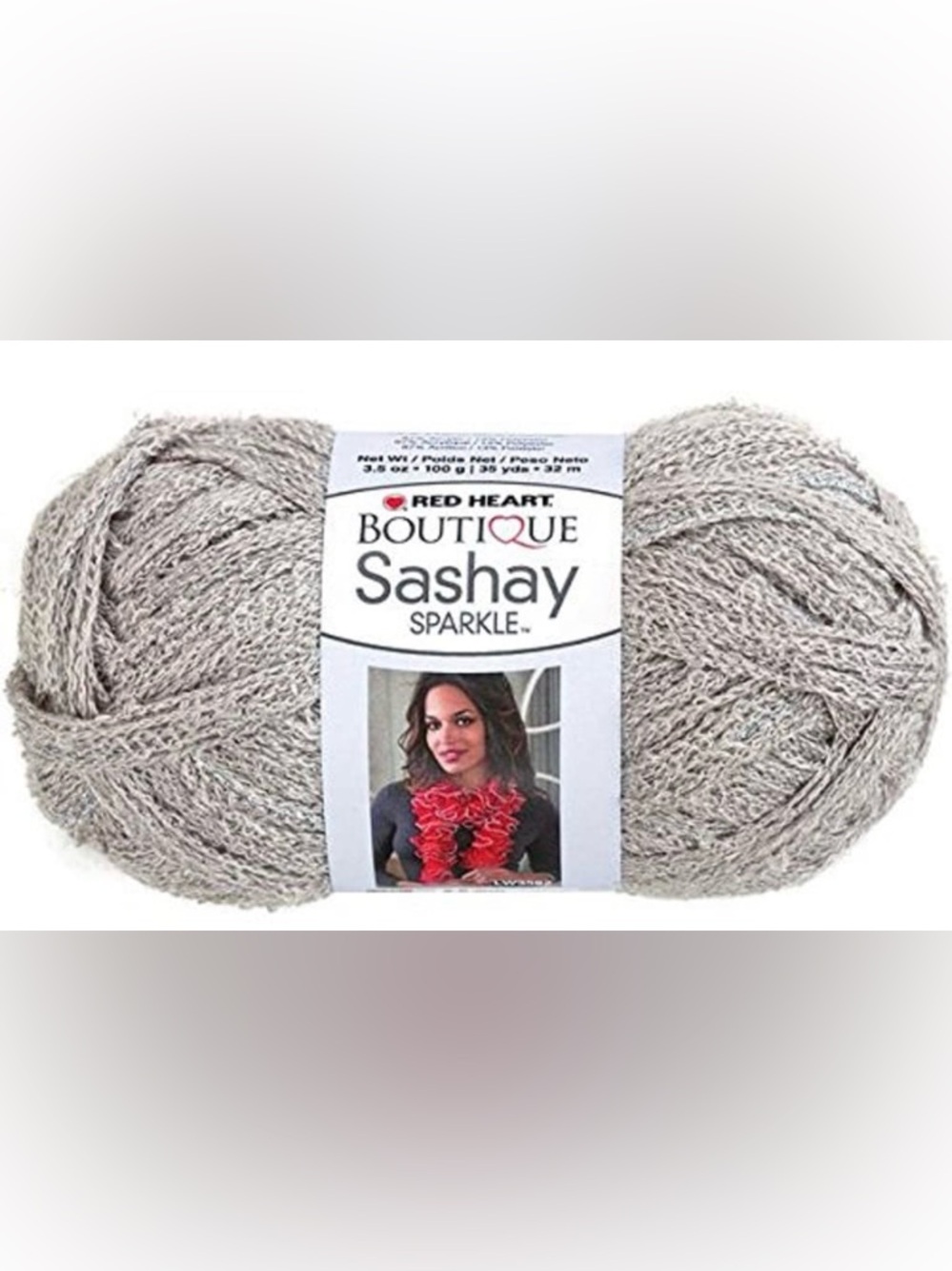 Red Heart Boutique Sashay Sequins Yarn - Platinum